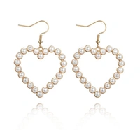 Arzonai European and American Hot-Selling Fashion Personality Original Geometric Hoop Earrings Swirl Petals Minimalist Earrings Women - Free Size, Alloy, Pearl, Pack of1